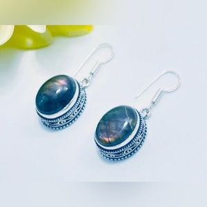 Labradorite Earrings in Sterling Silver